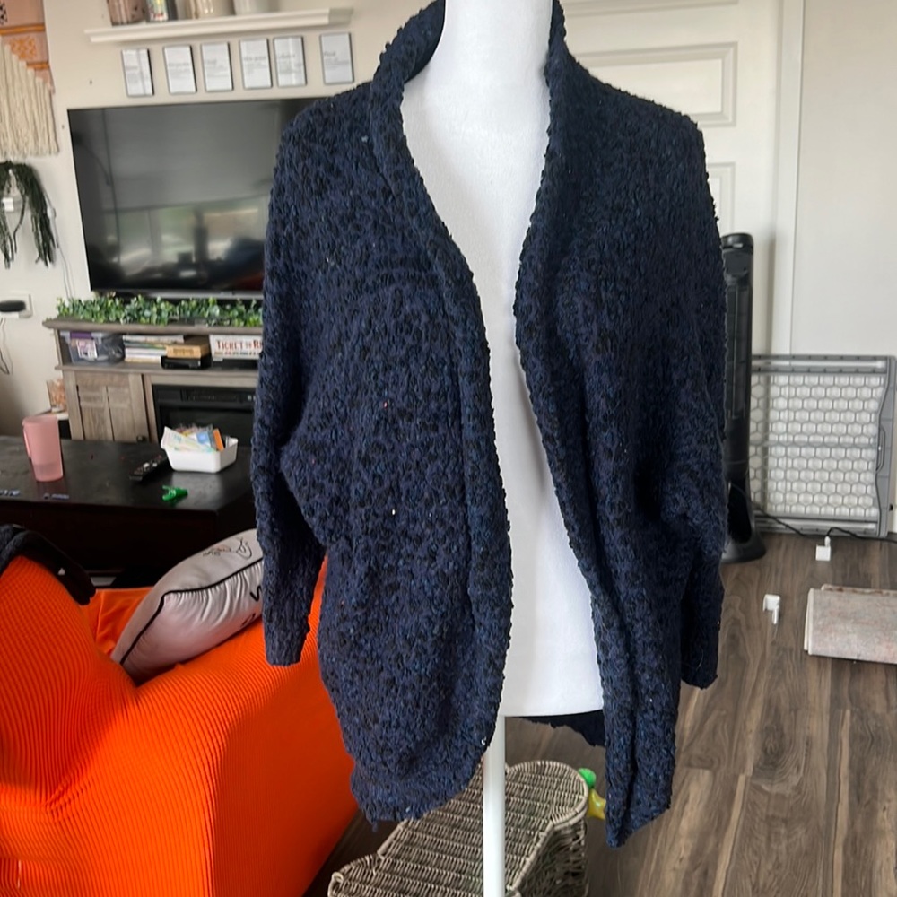 Navy blue sweater cardigan